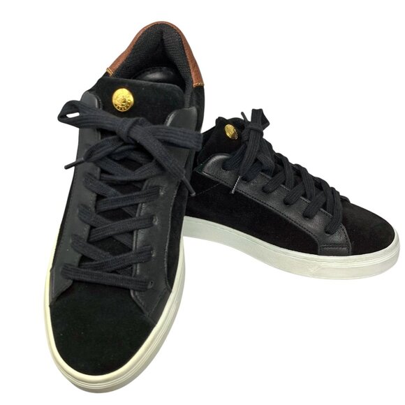 Longchamp Le Pliage Black Suede Russian Leather Heel Lace‎ Up Fashion Sneakers - Picture 13 of 13